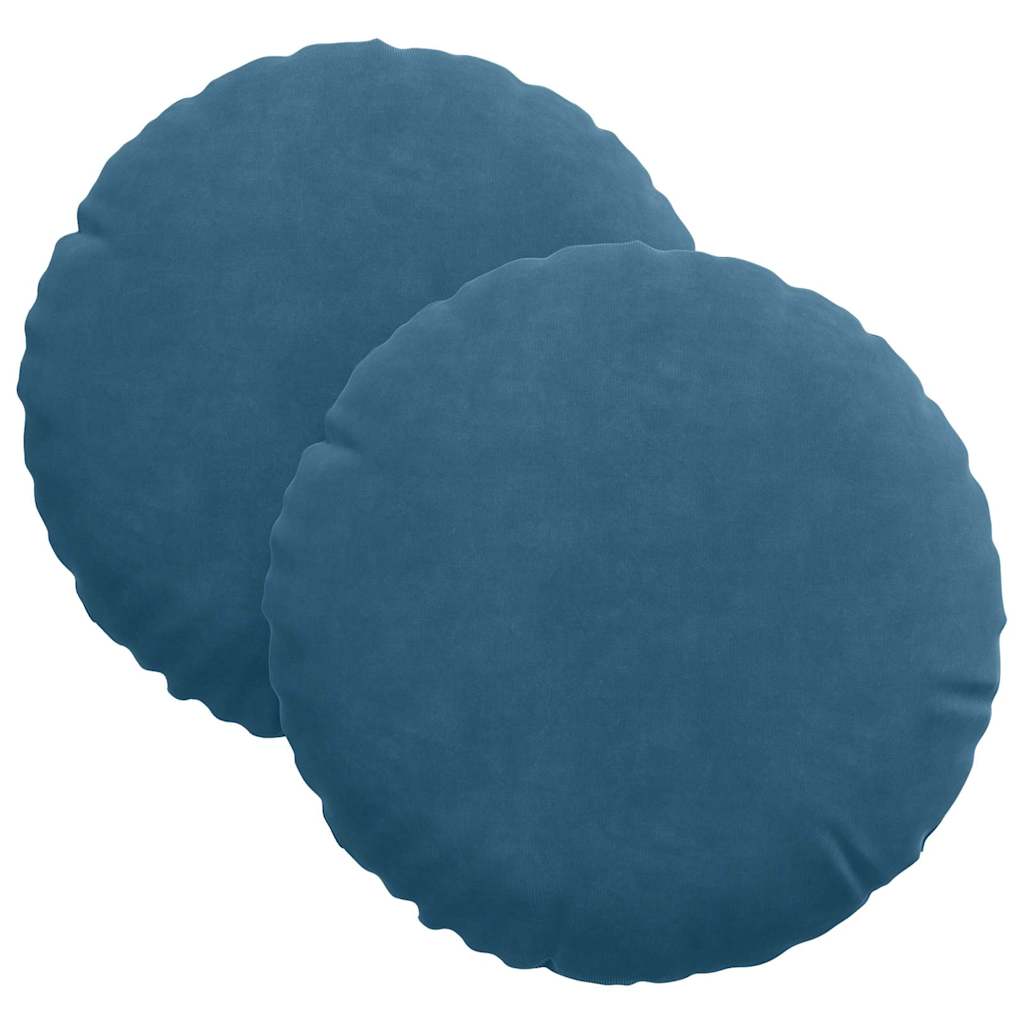 Vidaxx Sitzkissen 2 Stück blau ø 40 x 13 cm Samt