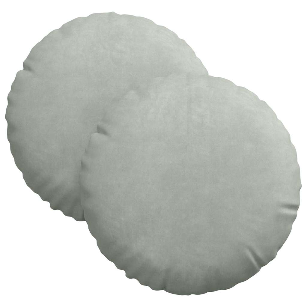 Vidaxx Sitzkissen 2 Stück hellgrau ø 40 x 13 cm Samt