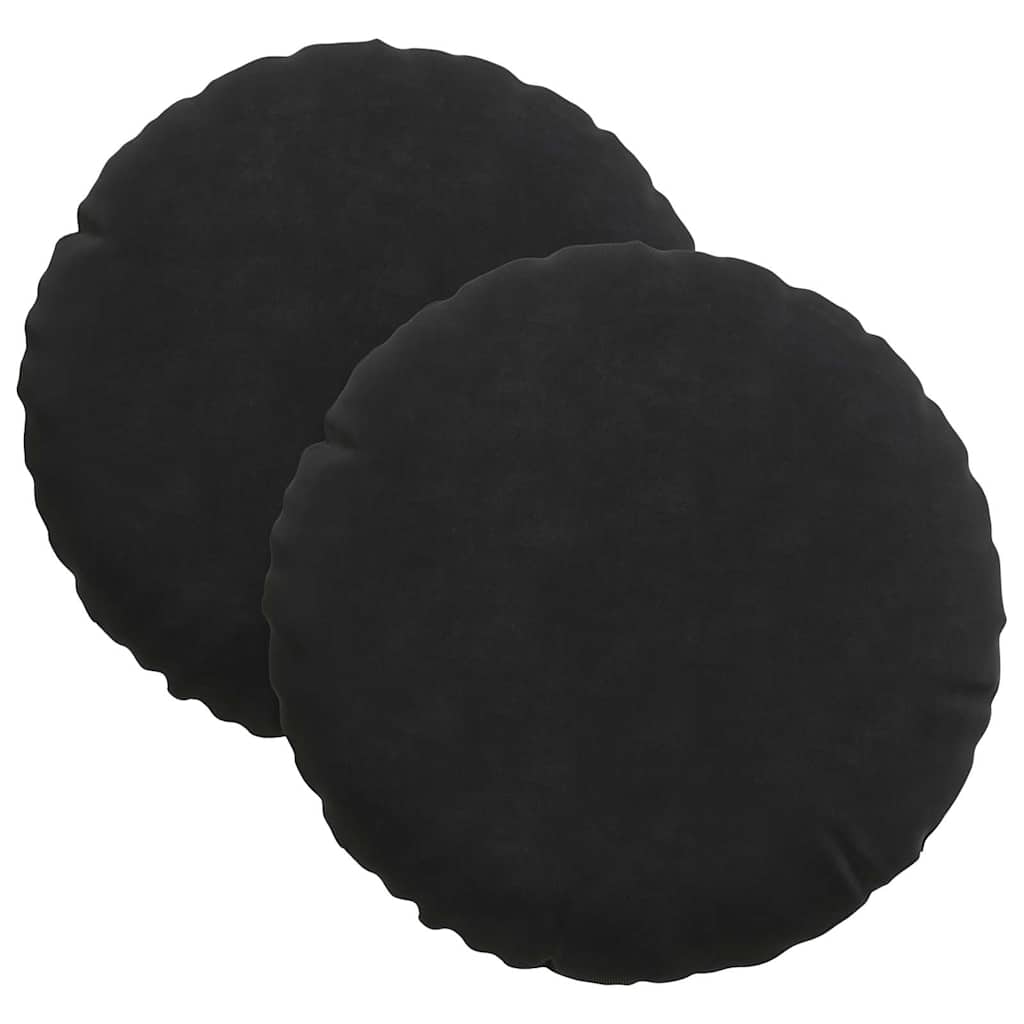Vidaxx Sitzkissen 2 Stück schwarz ø 40 x 13 cm Samt