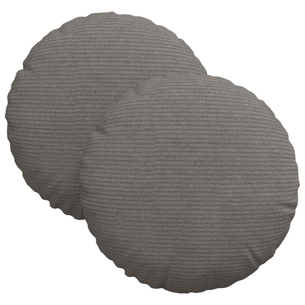 Vidaxx Sitzkissen 2 Stück hellgrau ø 30 x 13 cm Cordstoff