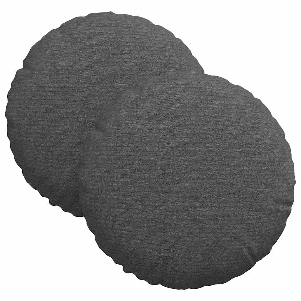 VidaXL Sitzkissen 2 Stück dunkelgrau ø 30 cm Baumwollstoff