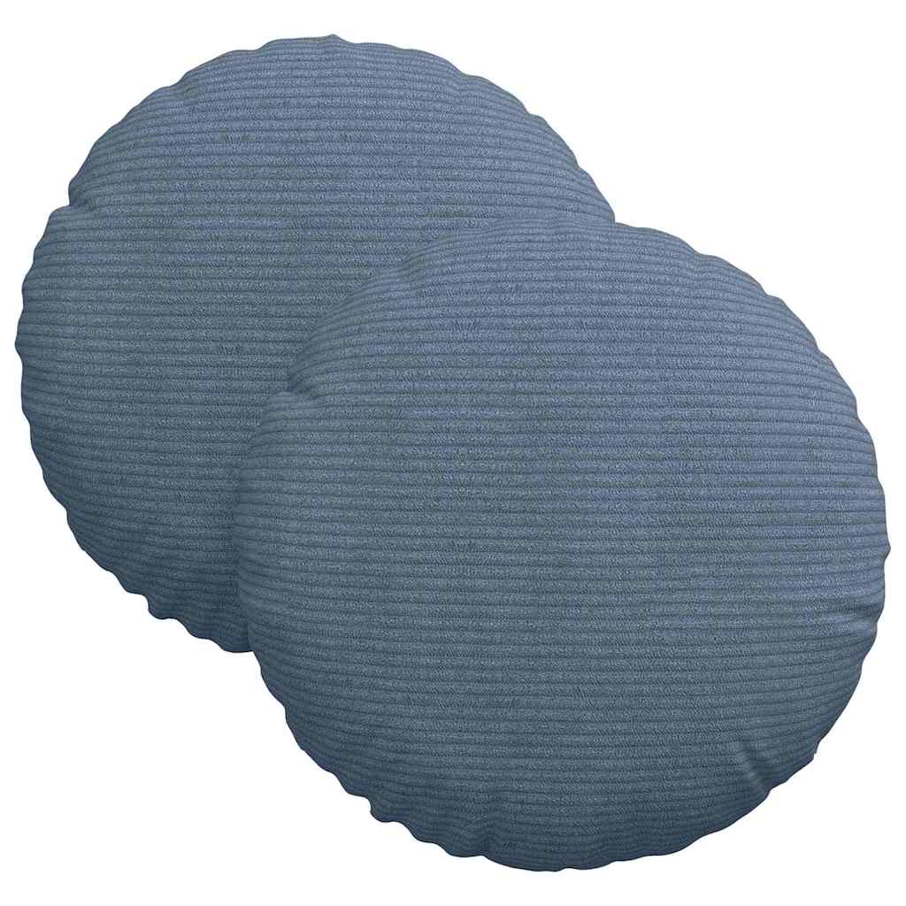 VidaXL Sitzkissen 2 Stück blau ø 30 cm Baumwollstoff