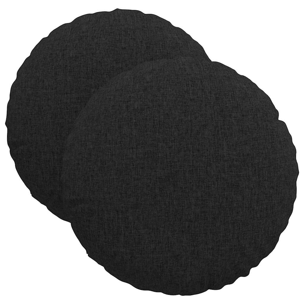 Vidaxx Sitzkissen 2 Stück schwarz ø40 x 13 cm Stoff