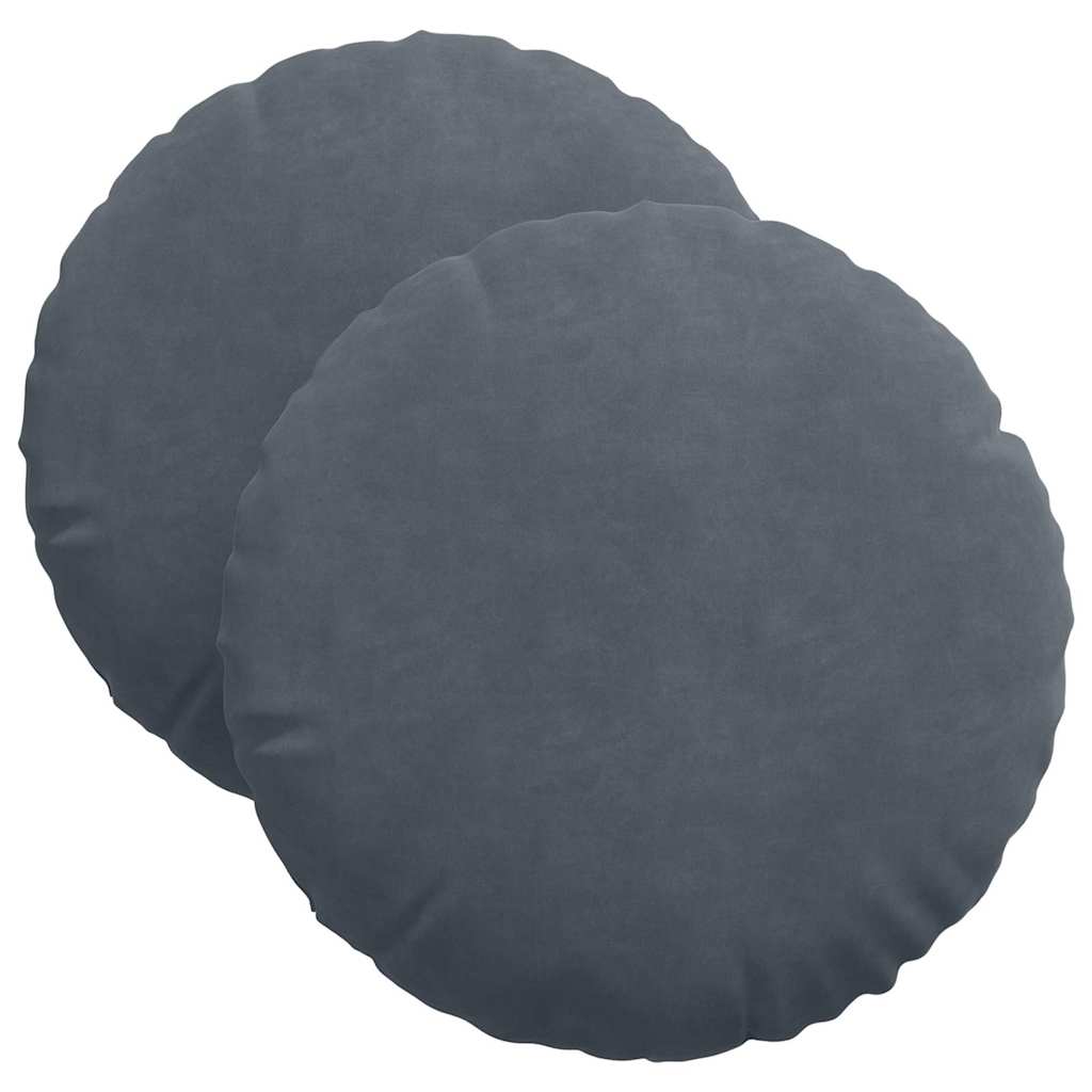 Vidaxx Sitzkissen 2 Stück dunkelgrau ø 40 x 13 cm Samt