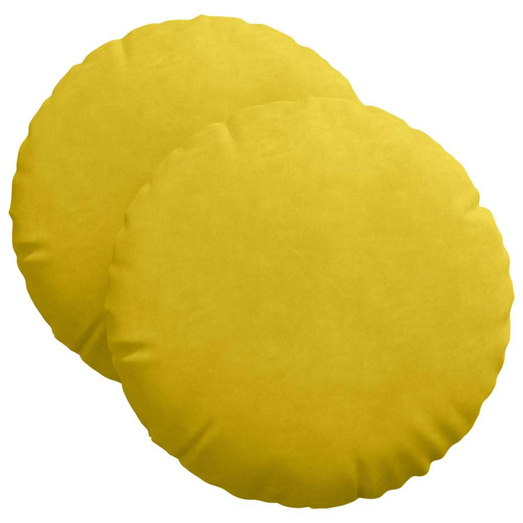 Vidaxx Sitzkissen 2 Stück gelb ø 40 x 13 cm Samt