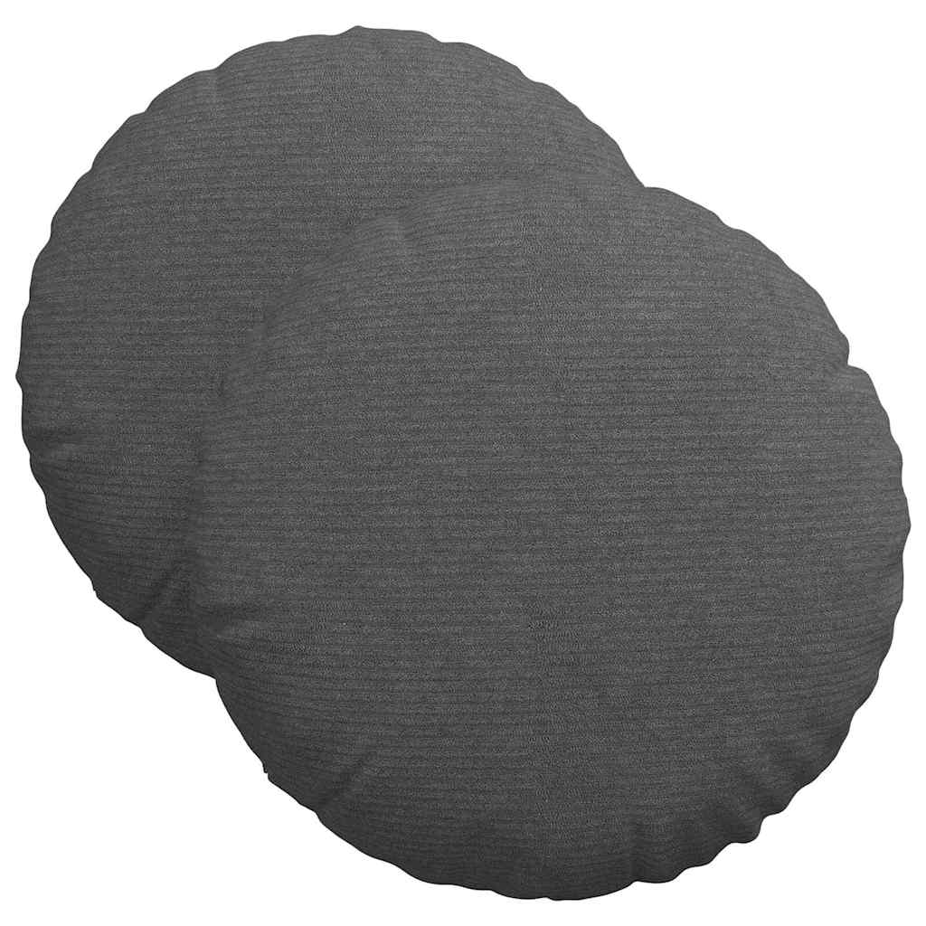 Vidaxx Sitzkissen 2 Stück dunkelgrau ø 40 cm Baumwollstoff