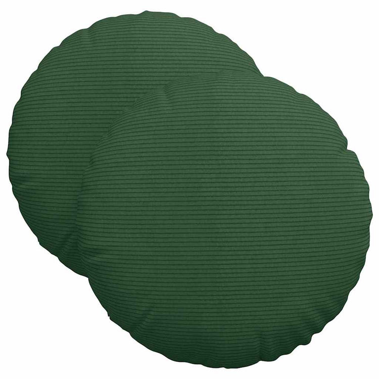 VidaXL Sitzkissen 2 Stück dunkelgrün ø 40 cm Baumwollstoff