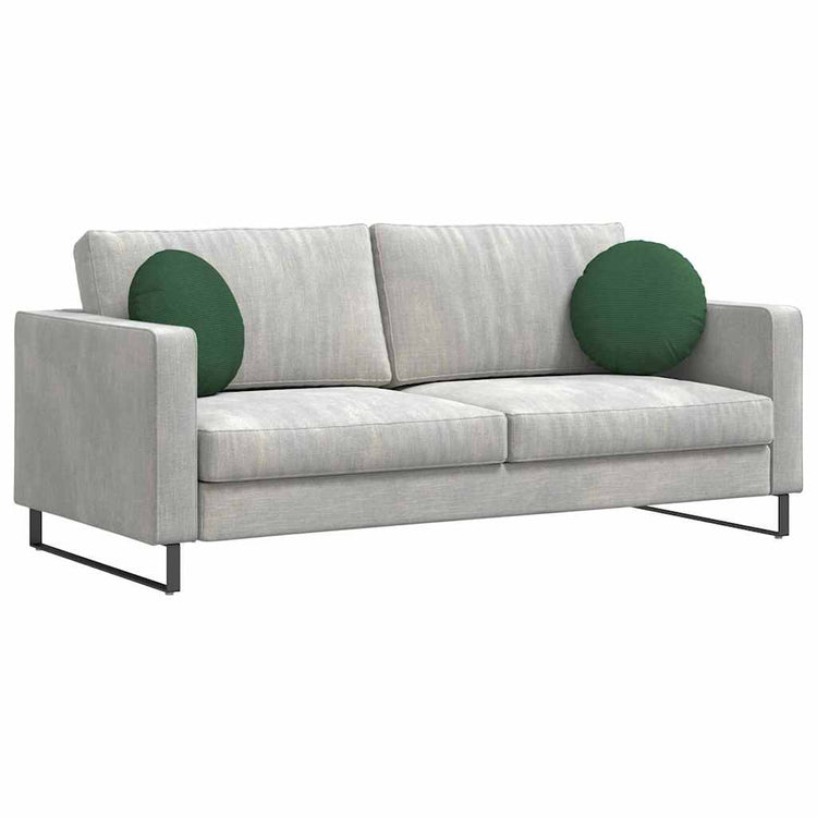 VidaXL Sitzkissen 2 Stück dunkelgrün ø 40 cm Baumwollstoff