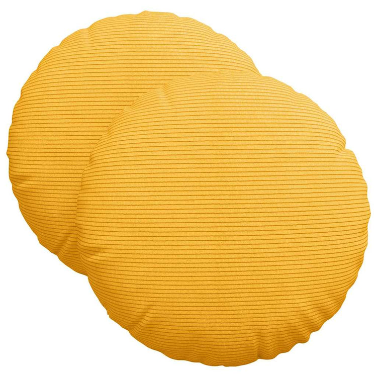 VidaXL Sitzkissen 2 Stück hellgelb ø 40 cm Baumwollstoff