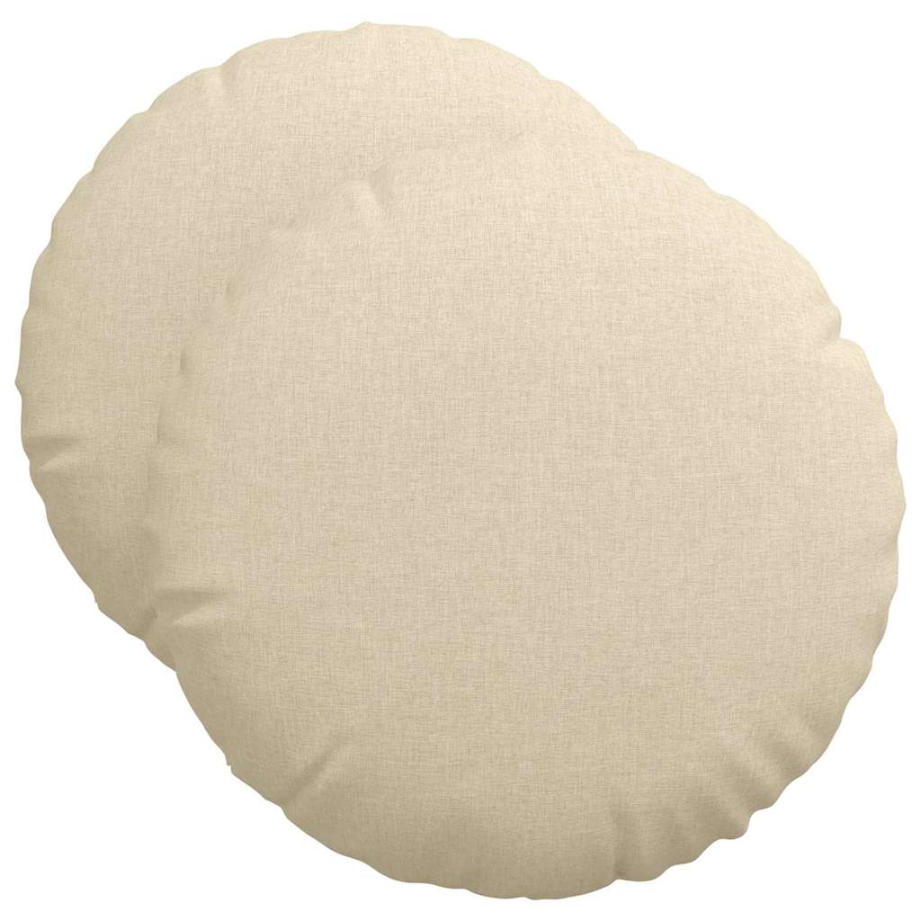 VidaXL Sitzkissen 2 Stück creme ø50 x 19 cm Stoff
