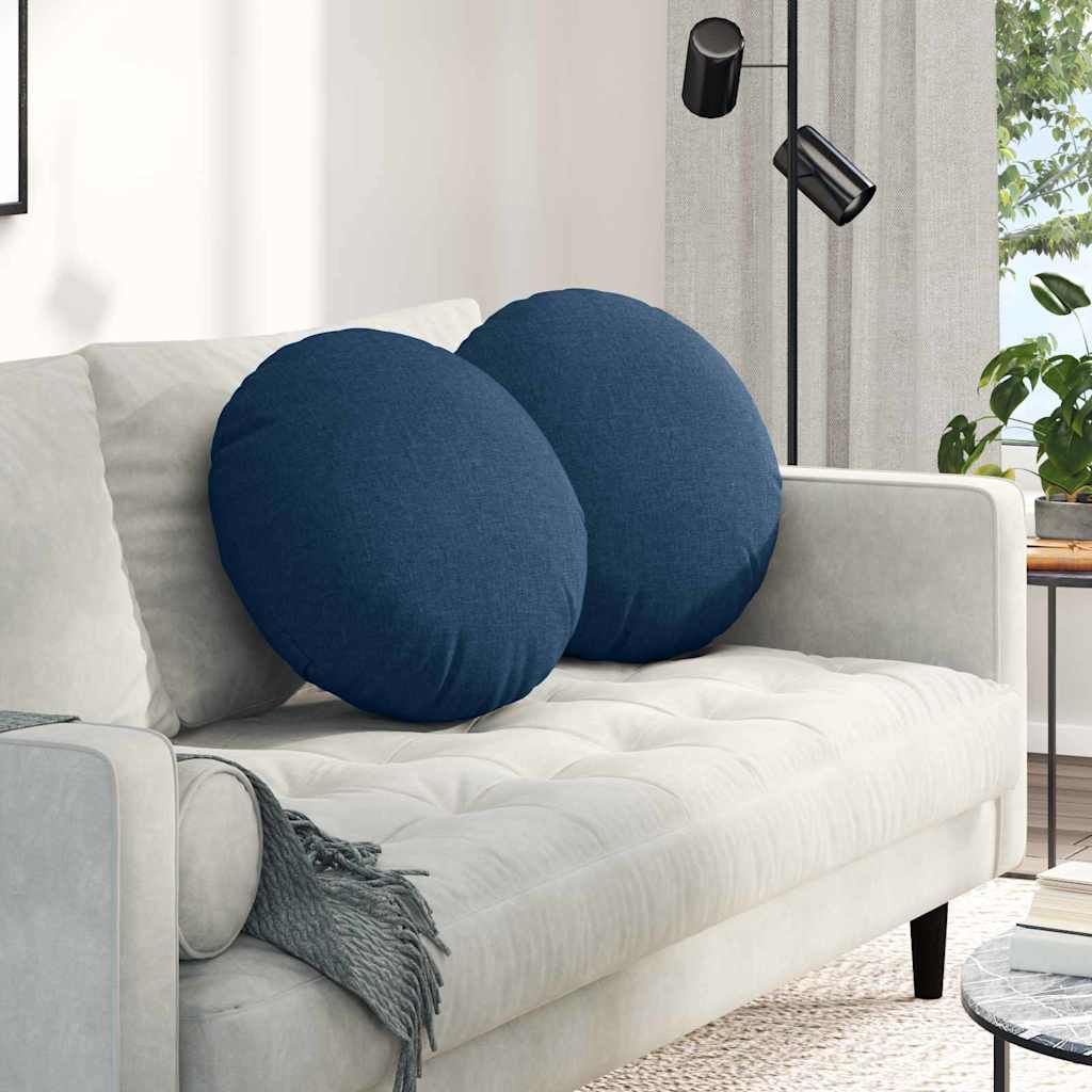 Vidaxx Sitzkissen 2 Stück blau ø50 x 19 cm Stoff