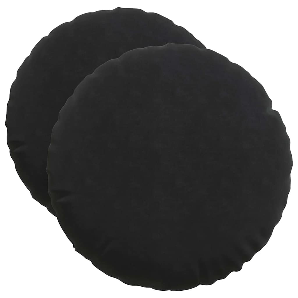 Vidaxx Sitzkissen 2 Stück schwarz ø 40 x 13 cm Samt