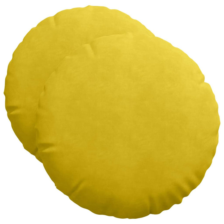 Vidaxx Sitzkissen 2 Stück gelb ø 40 x 13 cm Samt