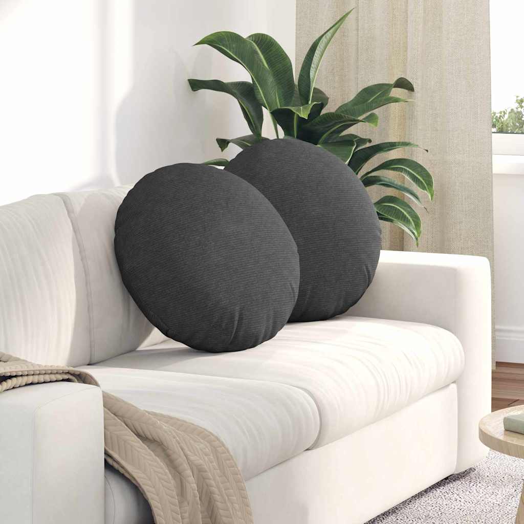 Vidaxx Sitzkissen 2 Stück dunkelgrau ø 50 cm Baumwollstoff