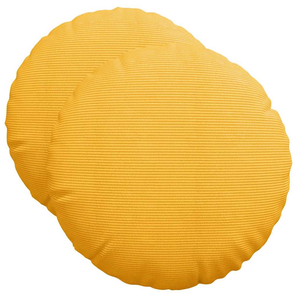 Vidaxl Sitzkissen 2 Stück hellgelb ø 50 cm Baumwollstoff