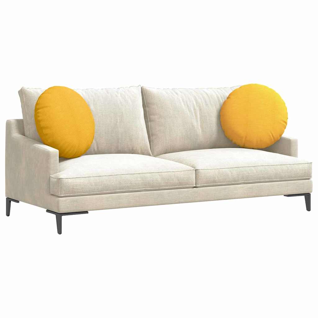 Vidaxl Sitzkissen 2 Stück hellgelb ø 50 cm Baumwollstoff