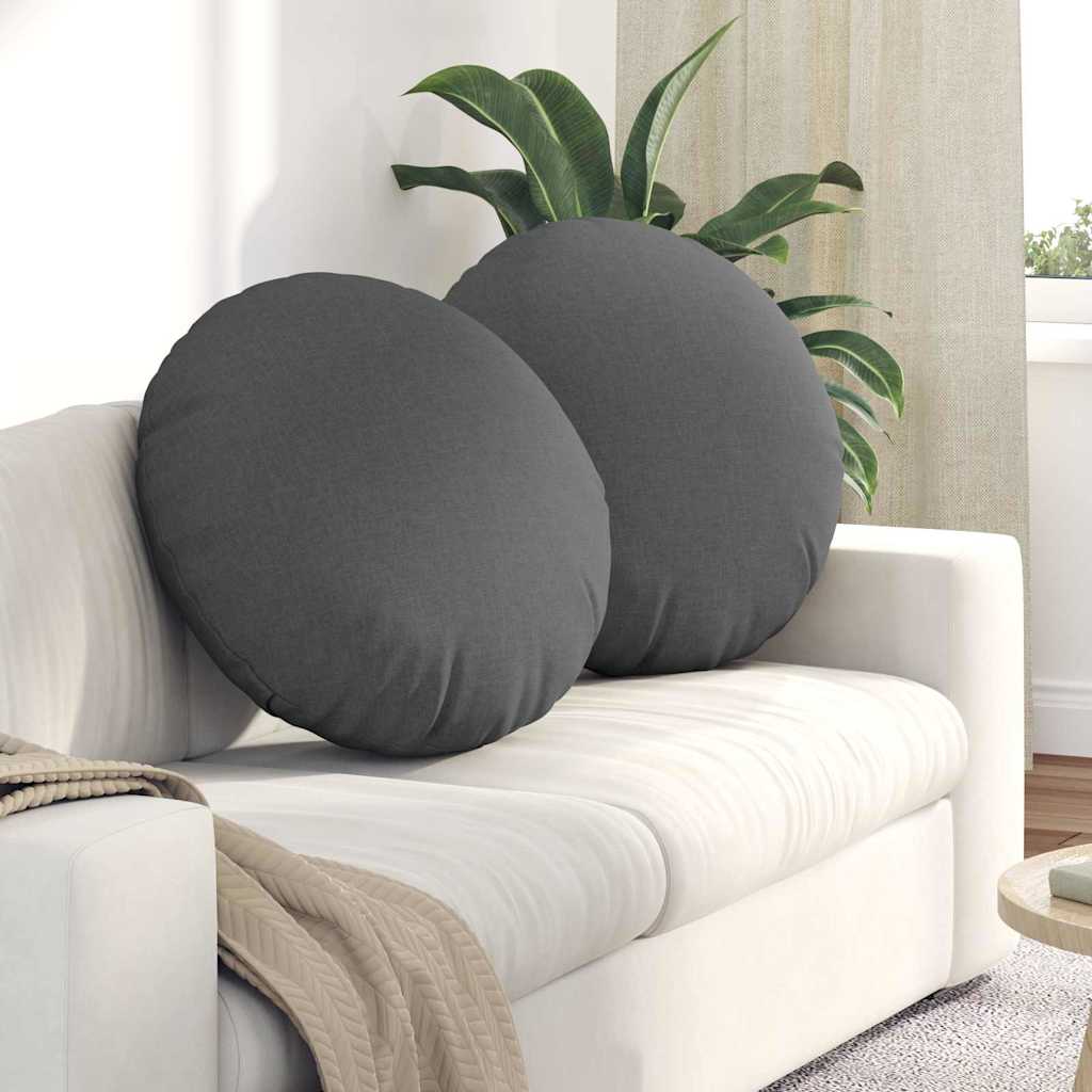 Vidaxx Sitzkissen 2 Stück dunkelgrau ø60 x 21 cm Stoff