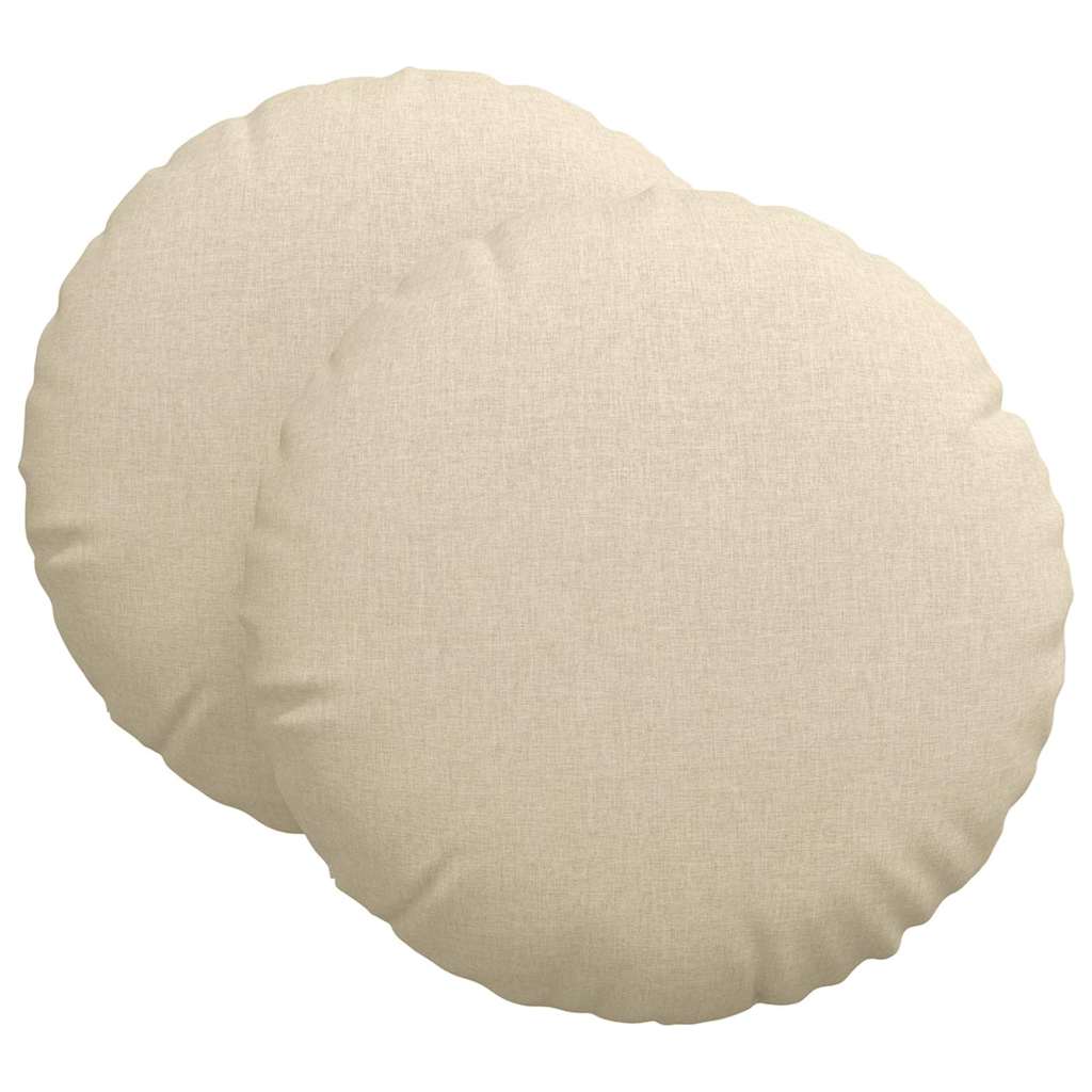 VidaXL Sitzkissen 2 Stück creme ø60 x 21 cm Stoff