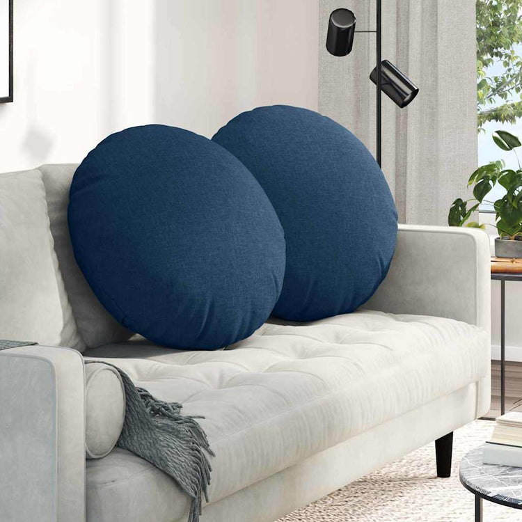 Vidaxx Sitzkissen 2 Stück blau ø60 x 21 cm Stoff
