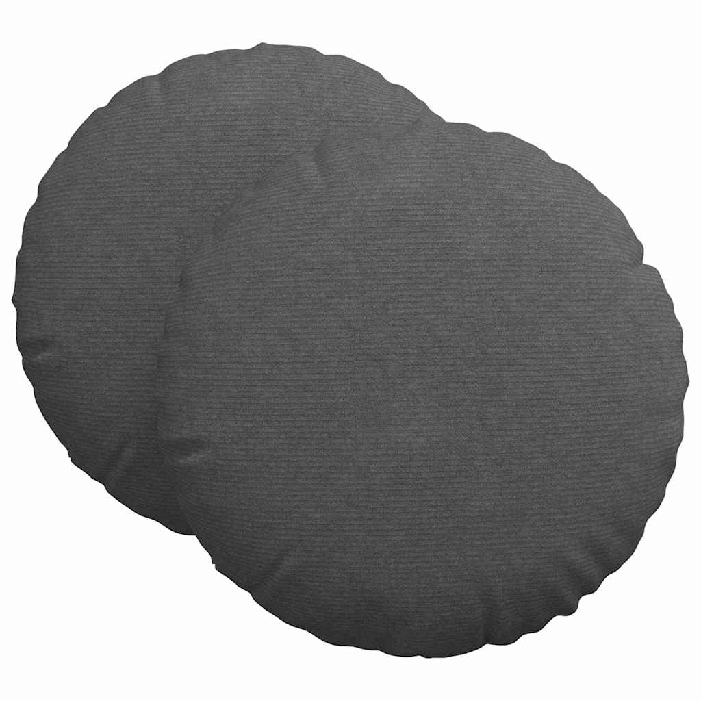 VidaXL Sitzkissen 2 Stück dunkelgrau ø 60 cm Baumwollstoff