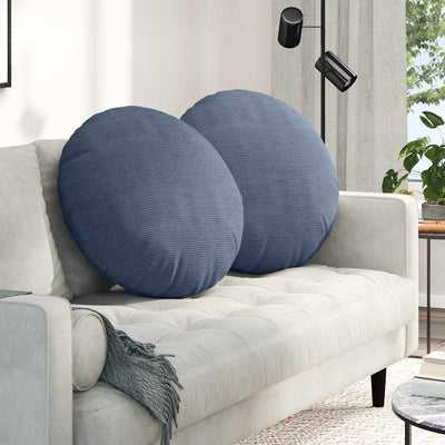 VidaXL Sitzkissen 2 Stück blau ø 60 cm Baumwollstoff