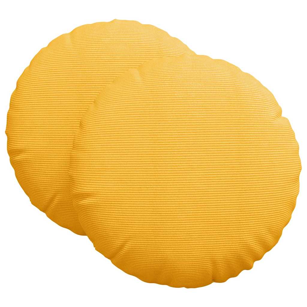 VidaXL Sitzkissen 2 Stück hellgelb ø 60 cm Baumwollstoff