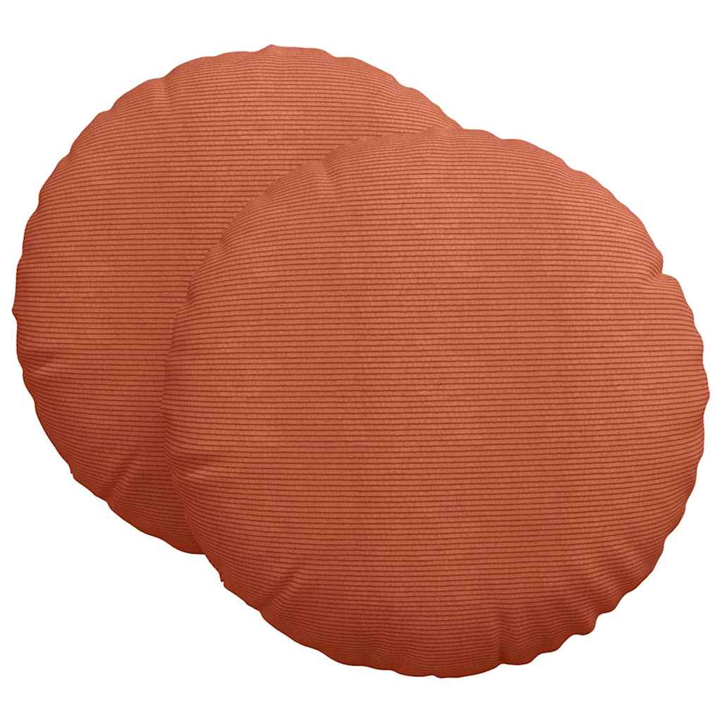 VidaXL Sitzkissen 2 Stück rot-orange ø 60 cm Baumwollstoff