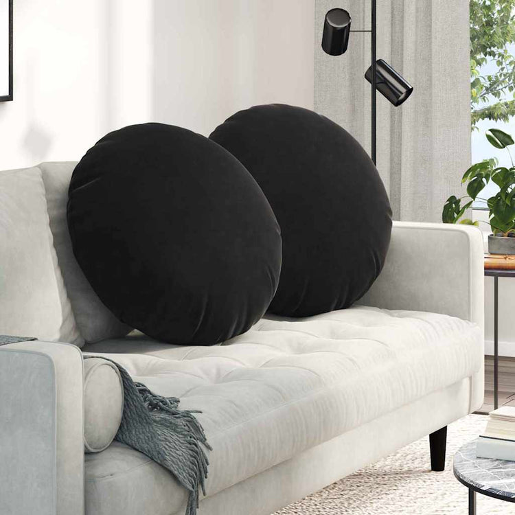 Vidaxx Sitzkissen 2 Stück schwarz ø 80 x 29 cm Samt
