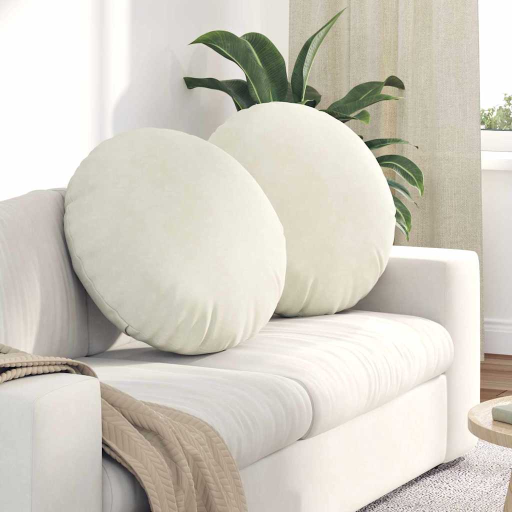 Vidaxx Sitzkissen 2 Stk. Creme ø 80 x 29 cm Samt