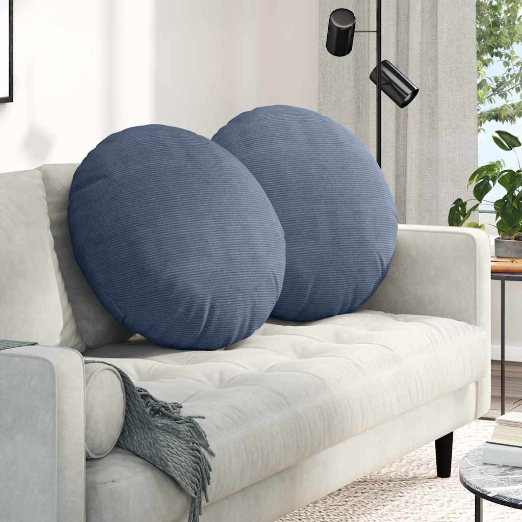 VidaXL Sitzkissen 2 Stück blau ø 80 cm Baumwollstoff