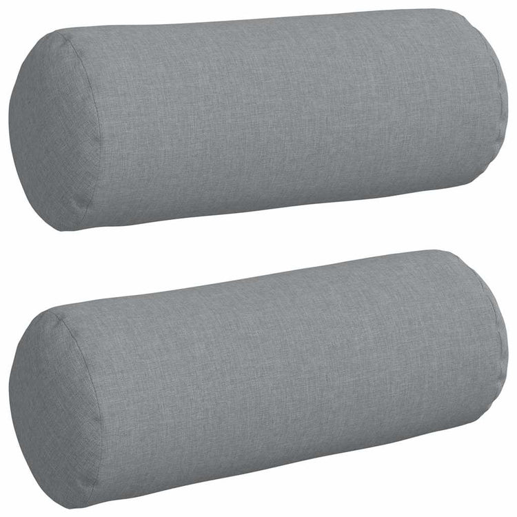 VidaXL Nackenkissen 2 Stück hellgrau ø 15 x 40 cm Stoff