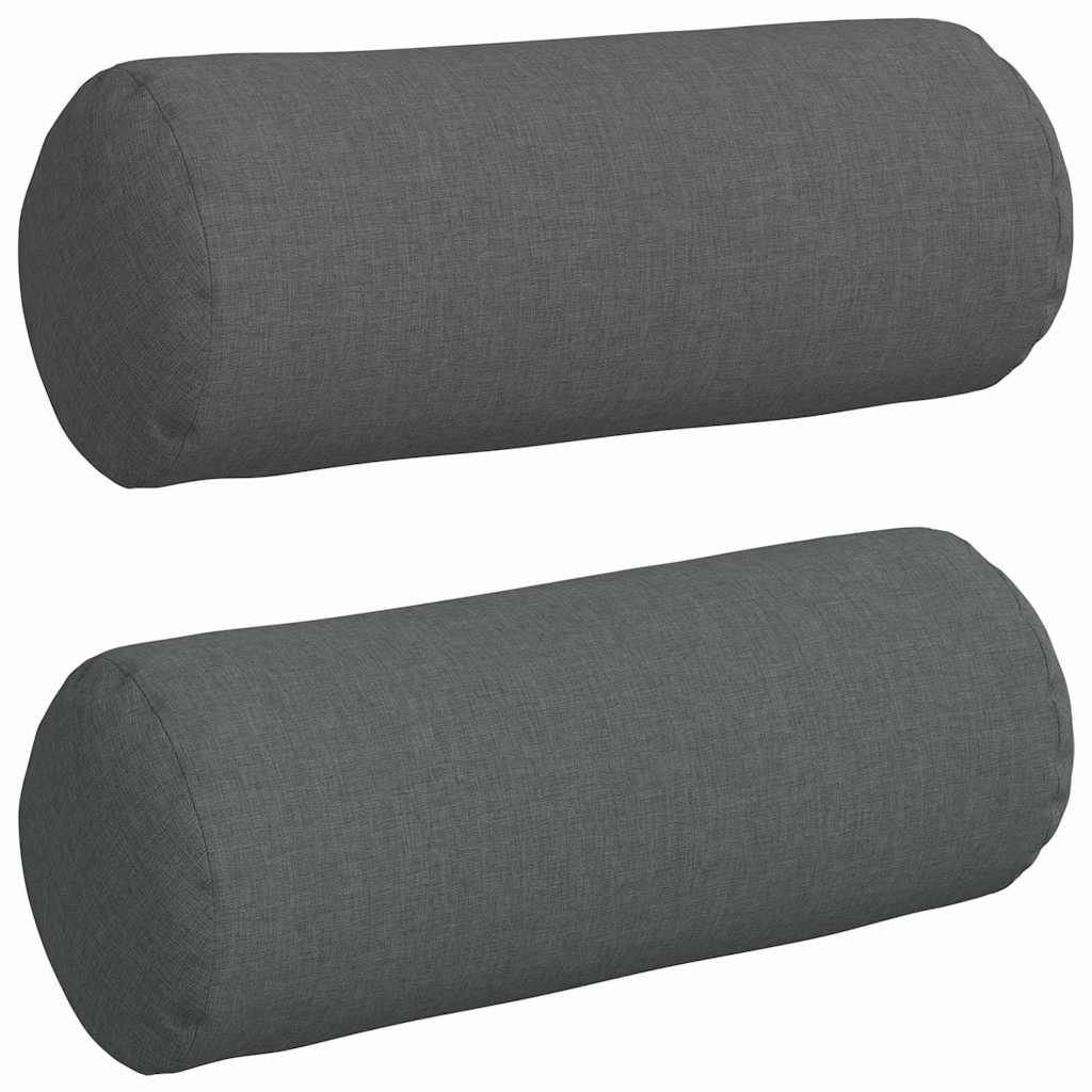 VidaXL Nackenkissen 2 Stück dunkelgrau ø 15 x 40 cm Stoff