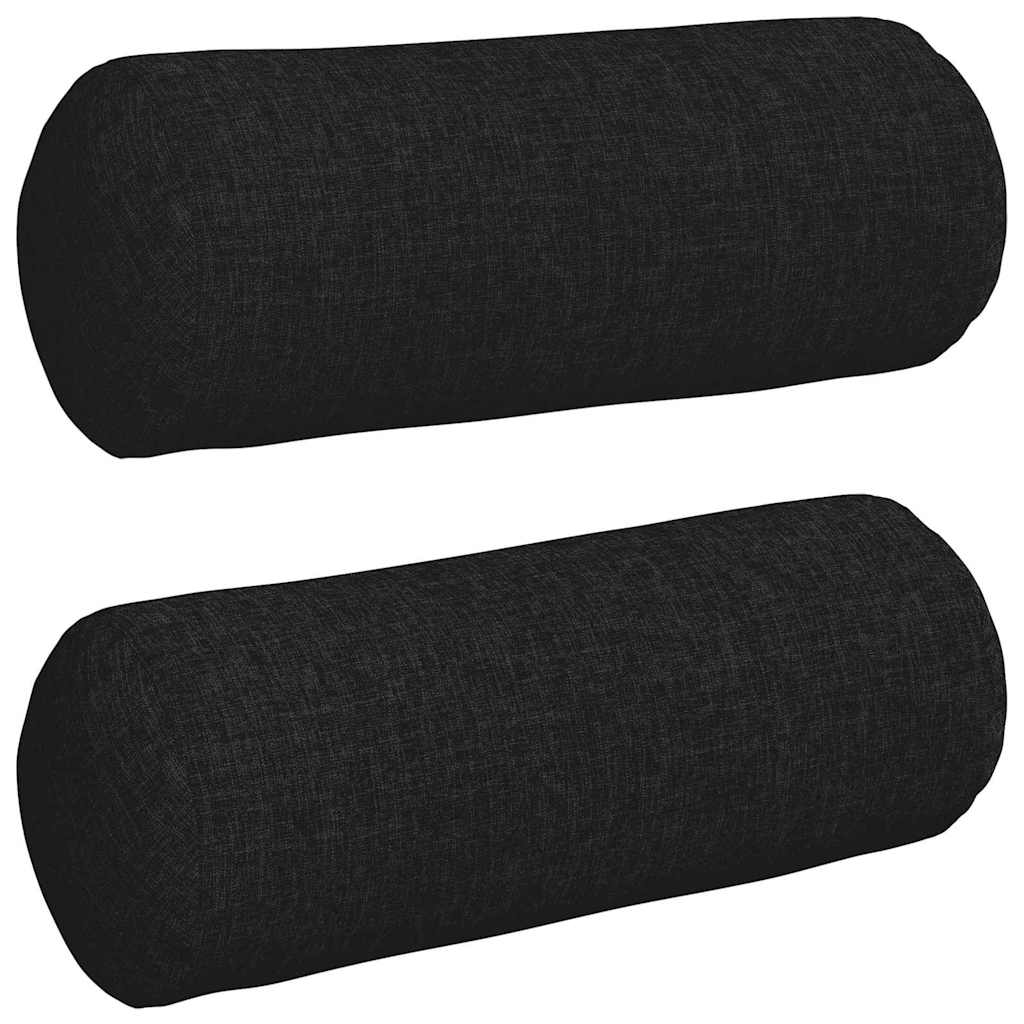 VidaXL Nackenkissen 2 Stück schwarz ø 15 x 40 cm Stoff