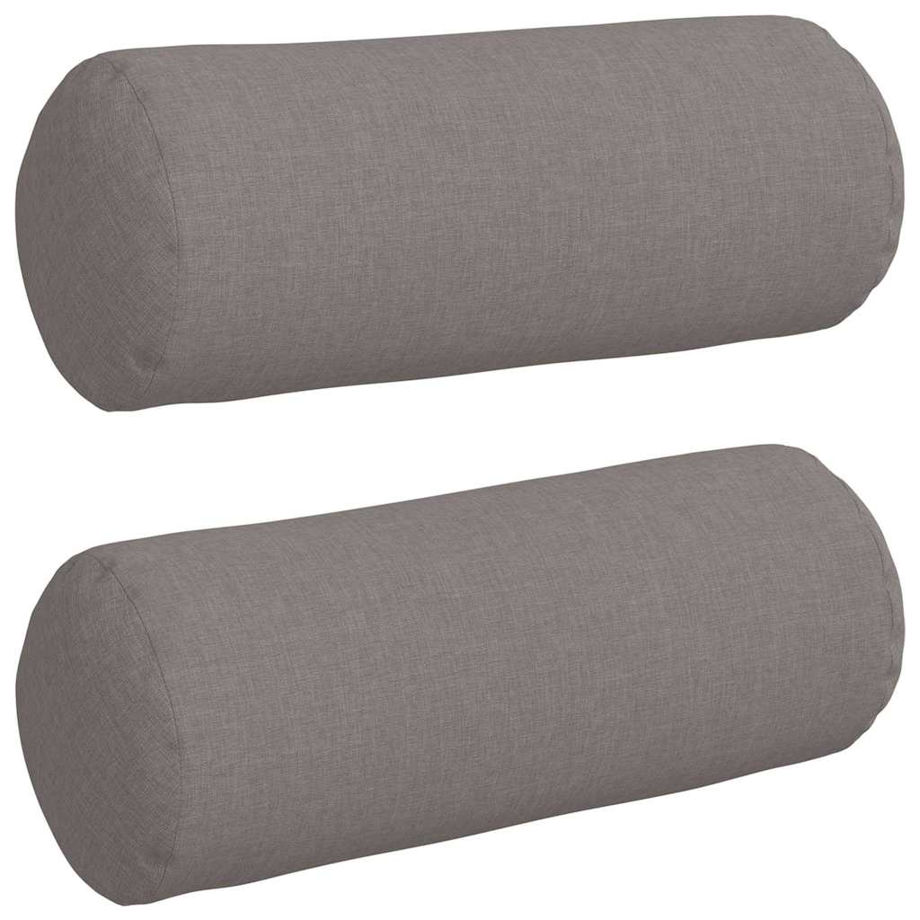 VidaXL Nackenkissen 2 Stück Taupe ø 15 x 40 cm Stoff