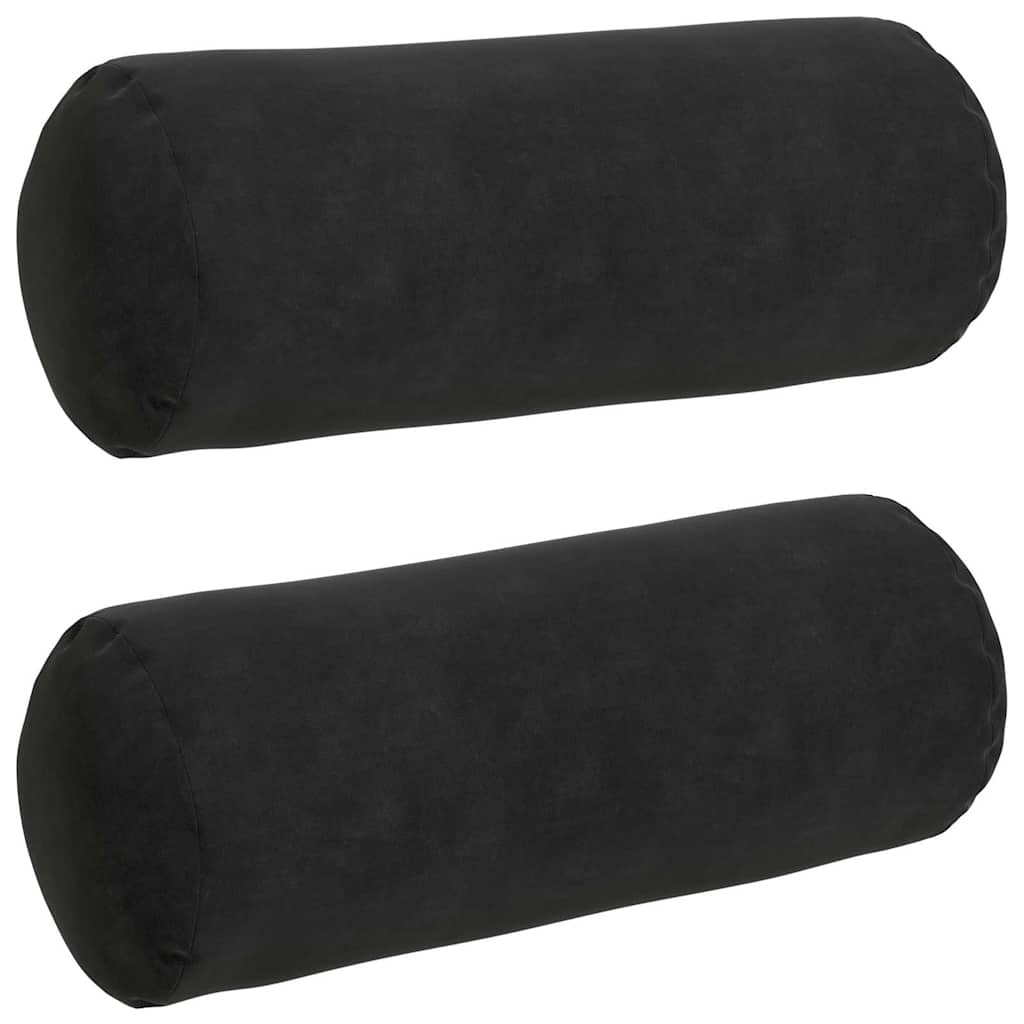 VidaXL Nackenkissen 2 Stück schwarz ø 15 x 40 cm Cordstoff