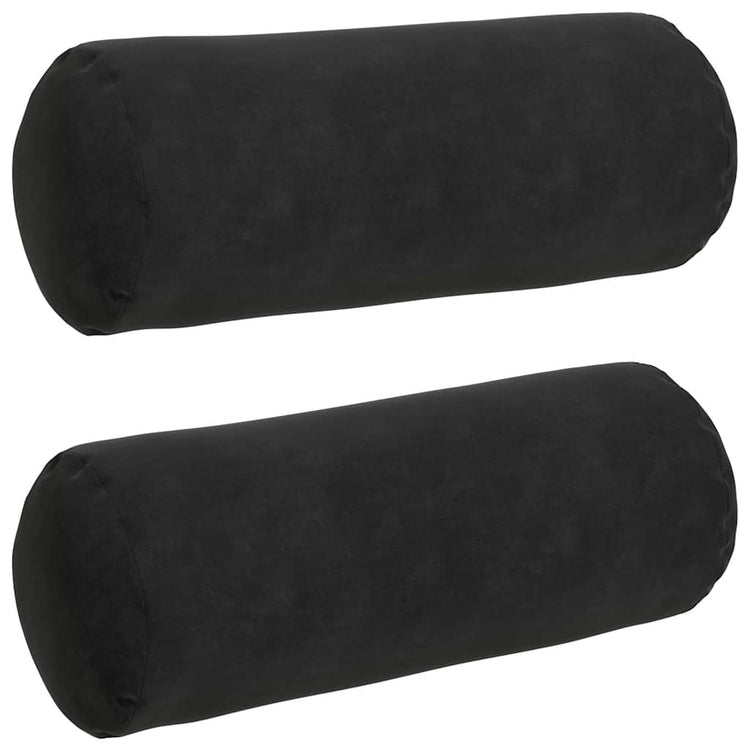 VidaXL Nackenkissen 2 Stück schwarz ø 15 x 40 cm Cordstoff