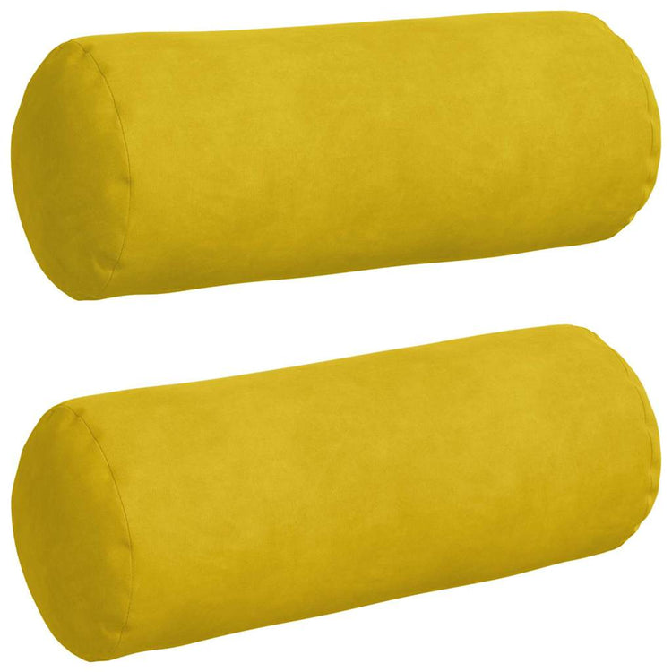 VidaXL Nackenkissen 2 Stück gelb ø 15 x 40 cm Kordelstoff
