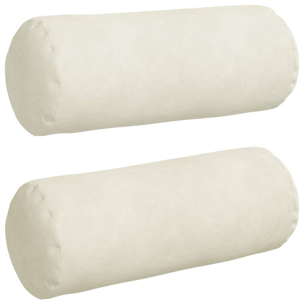 VidaXL Nackenkissen 2 Stück Creme ø 15 x 40 cm Cordstoff