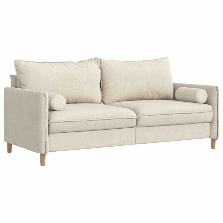 VidaXL Nackenkissen 2 Stück Creme ø 15 x 40 cm Cordstoff