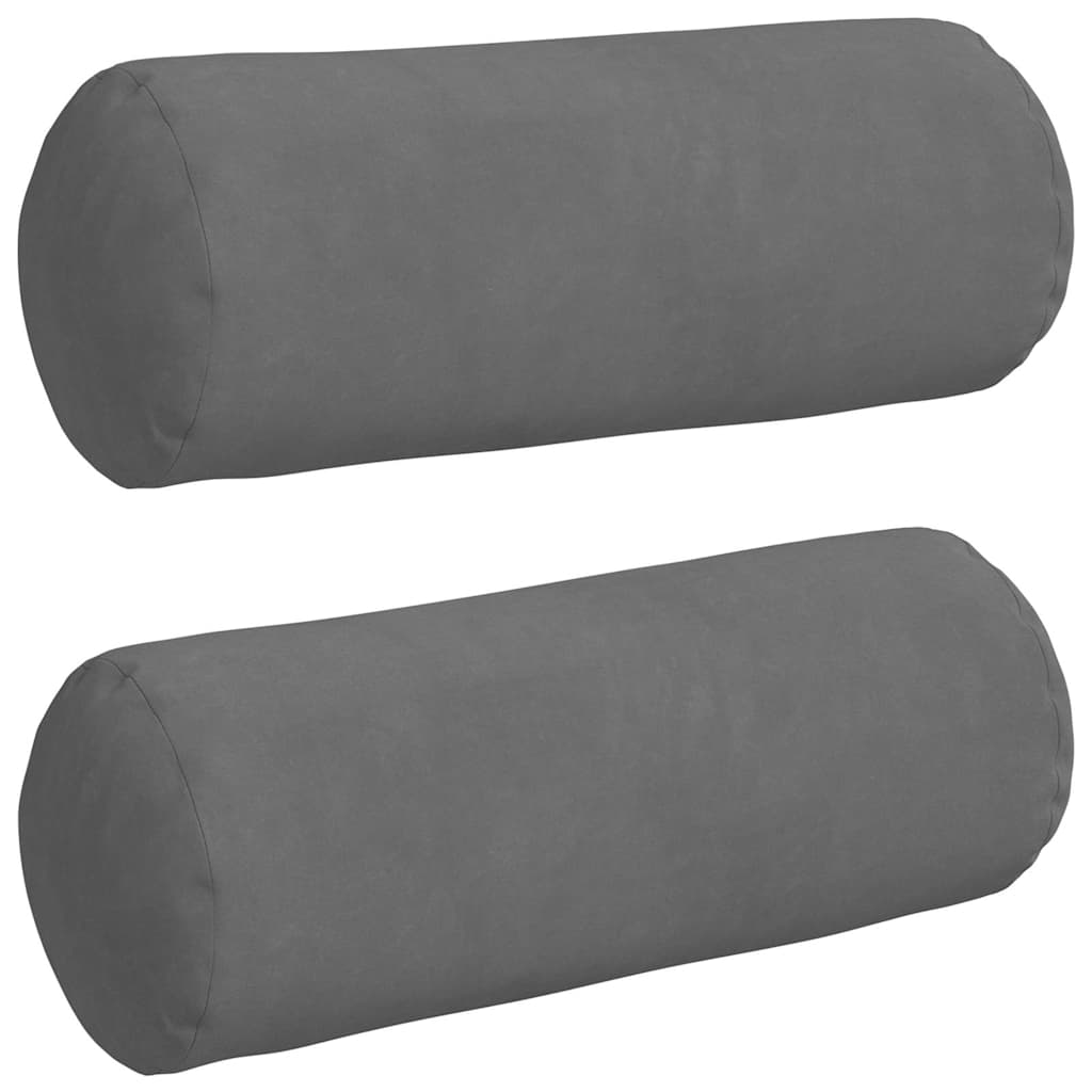 VidaXL Nackenkissen 2 Stück dunkelgrau ø 15 x 40 cm Mikrofaserstoff
