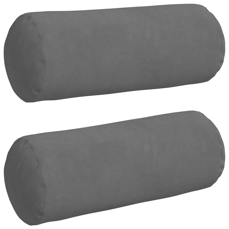 VidaXL Nackenkissen 2 Stück dunkelgrau ø 15 x 40 cm Mikrofaserstoff