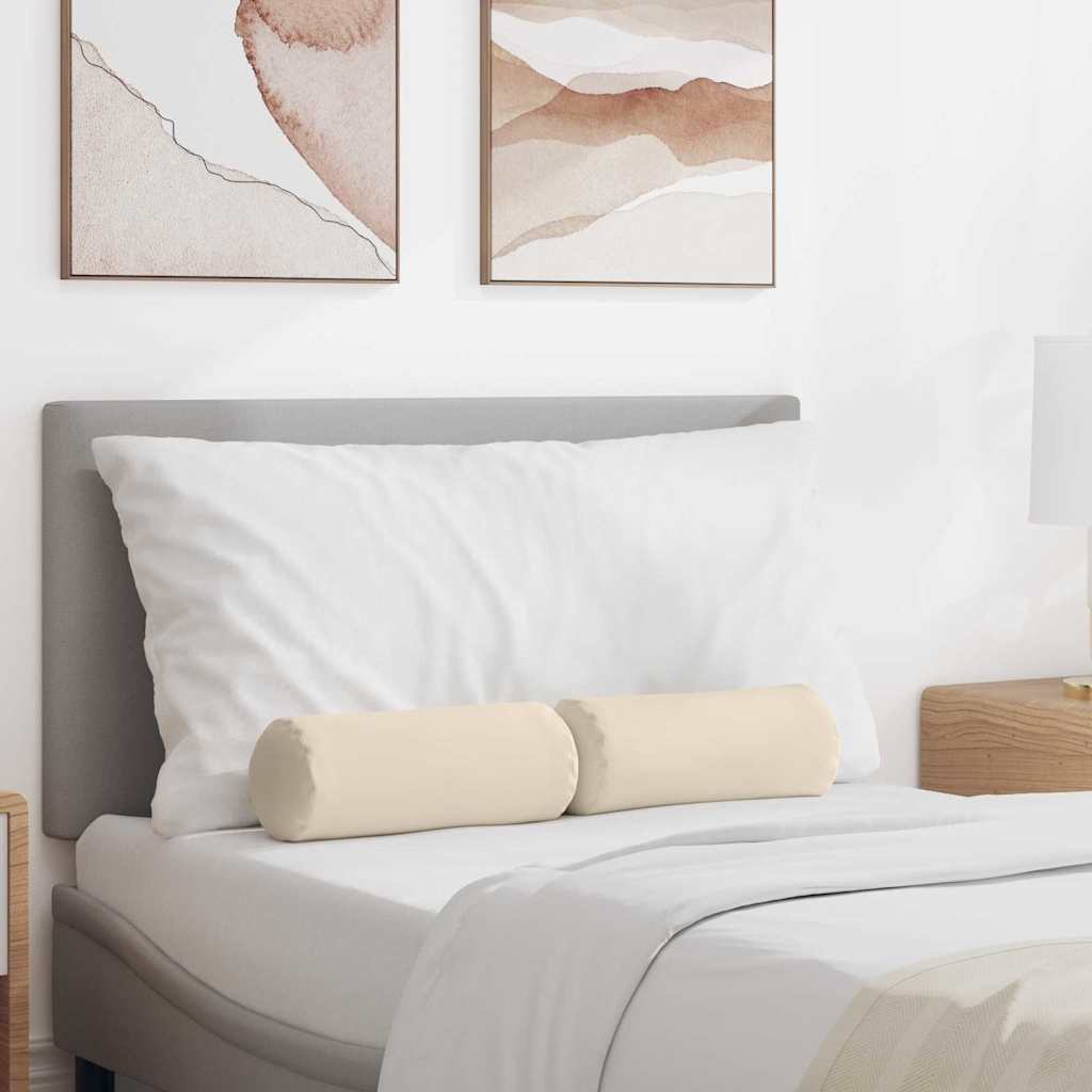 VidaXL Nackenkissen 2 Stück beige ø 15 x 40 cm Mikrofaserstoff