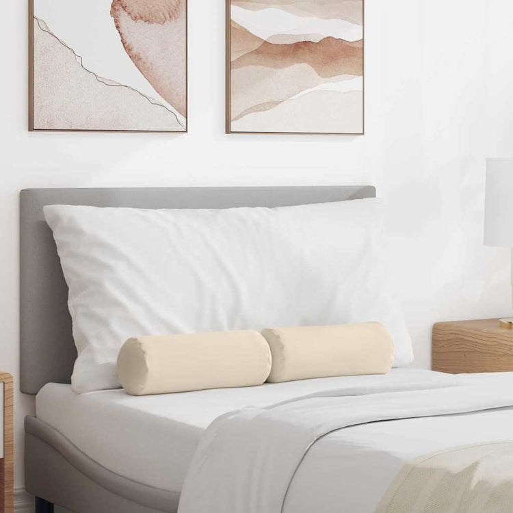 VidaXL Nackenkissen 2 Stück beige ø 15 x 40 cm Mikrofaserstoff