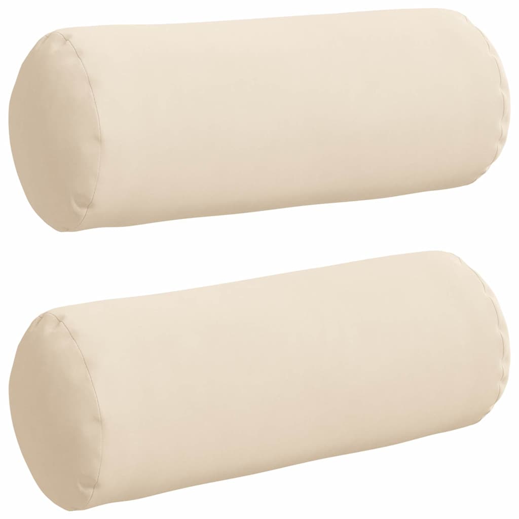 VidaXL Nackenkissen 2 Stück beige ø 15 x 40 cm Mikrofaserstoff