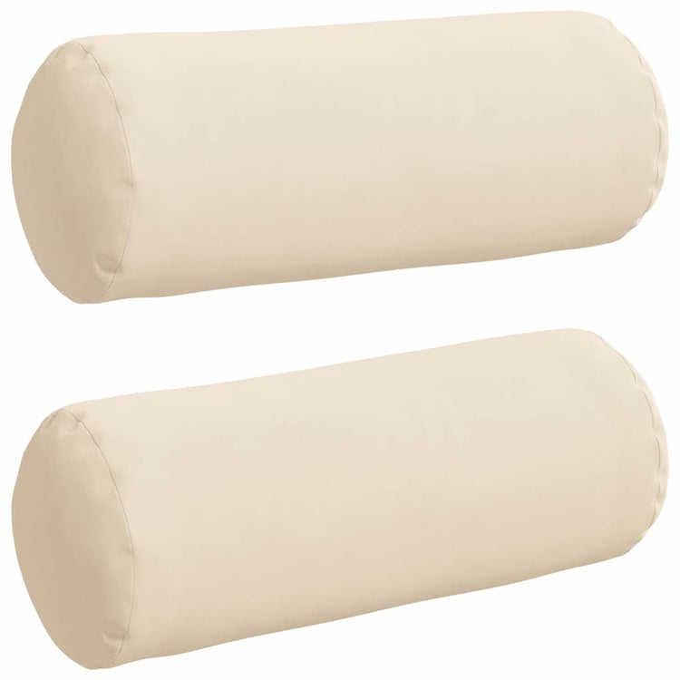 VidaXL Nackenkissen 2 Stück beige ø 15 x 40 cm Mikrofaserstoff