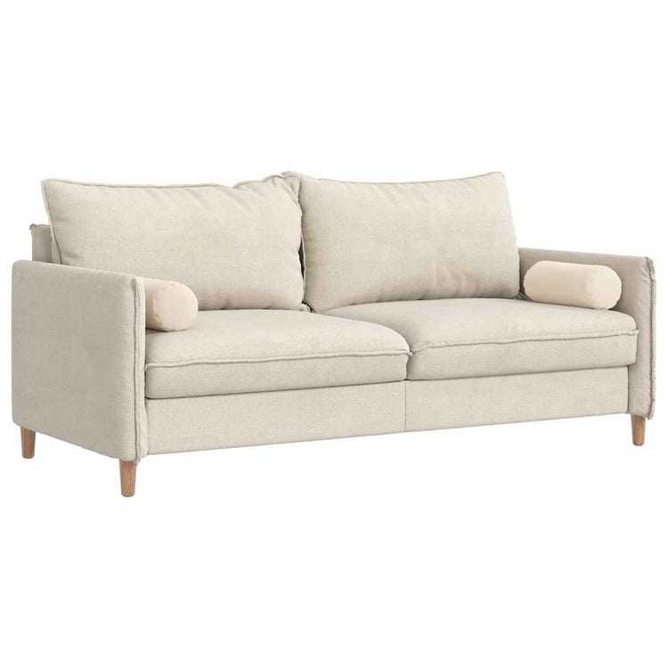 VidaXL Nackenkissen 2 Stück beige ø 15 x 40 cm Mikrofaserstoff