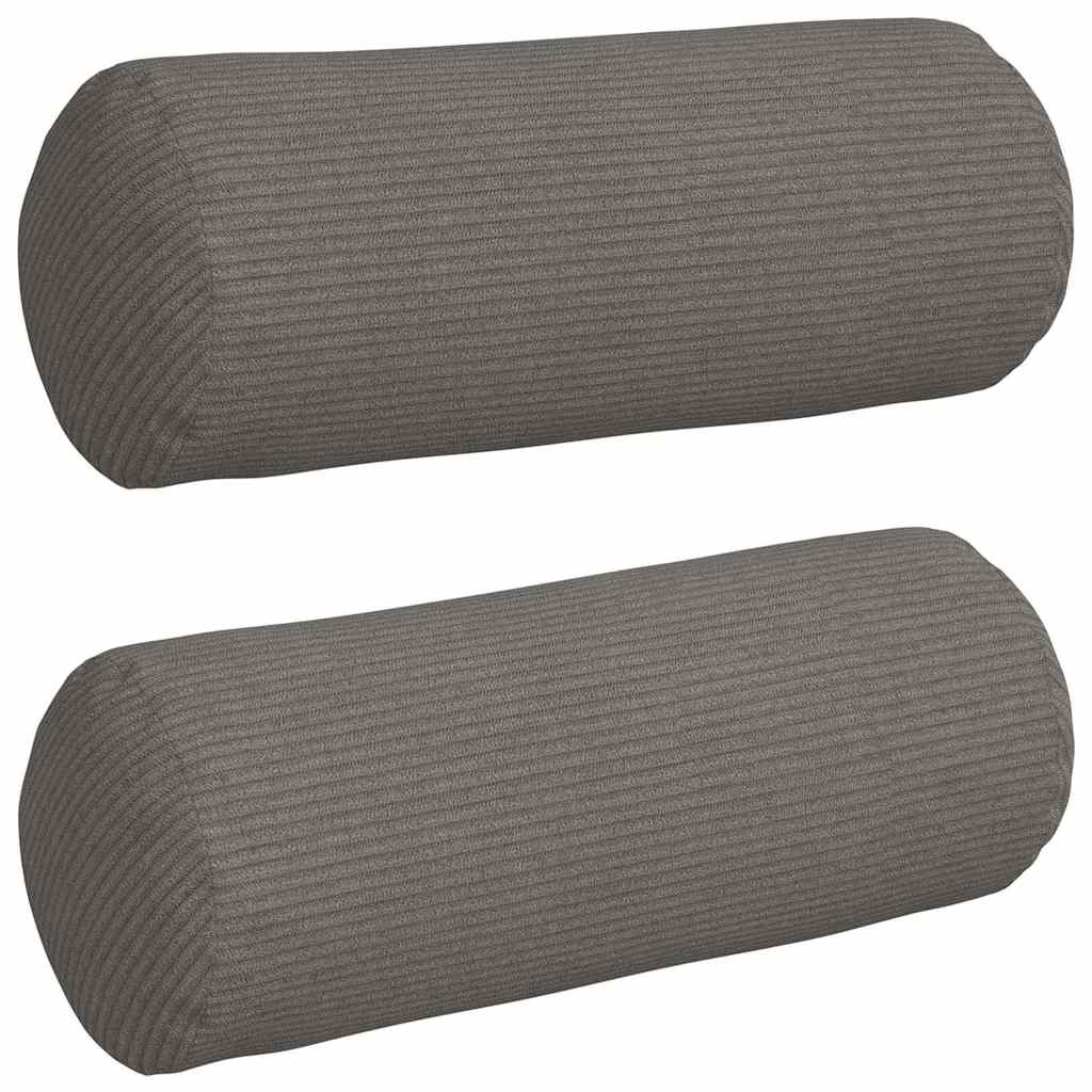 VidaXL Nackenkissen 2 Stück hellgrau ø 15 x 40 cm Baumwollstoff