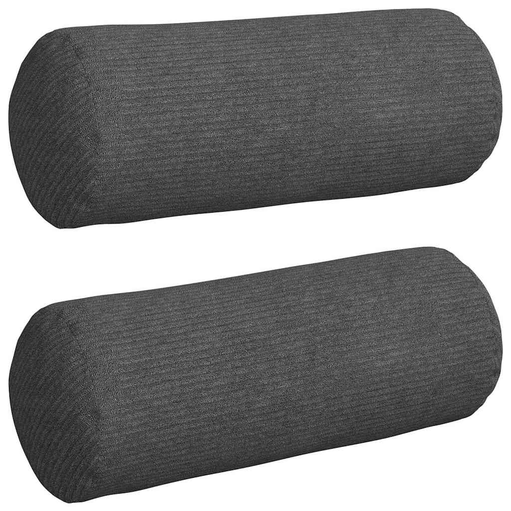 VidaXL Nackenkissen 2 Stück dunkelgrau ø 15 x 40 cm Cordstoff