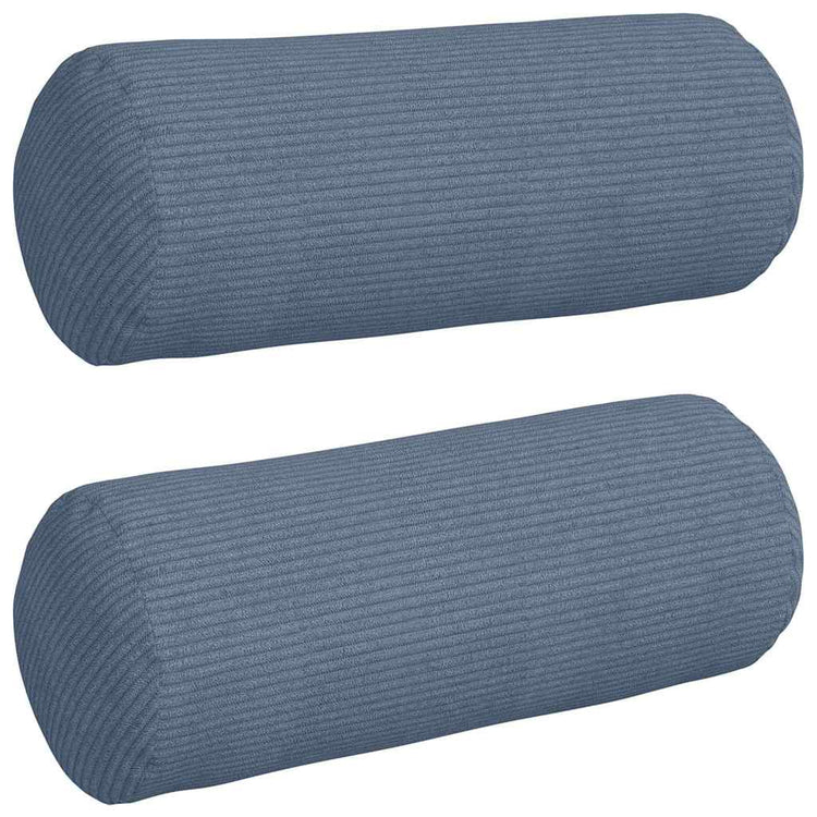 VidaXL Nackenkissen 2 Stück blau ø 15 x 40 cm Cordstoff