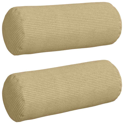 VidaXL Nackenkissen 2 Stück grau grün ø 15 x 40 cm Cordstoff